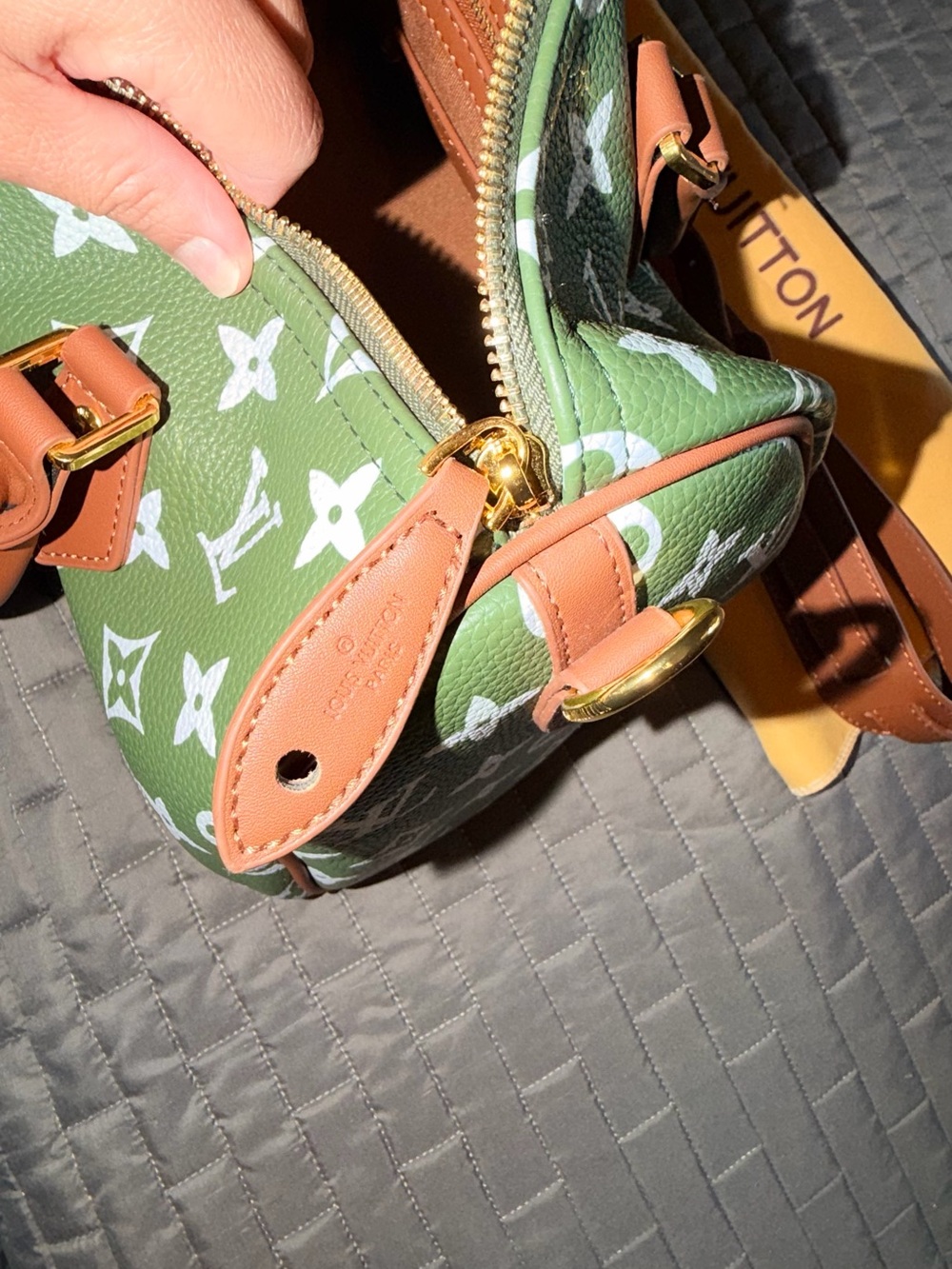 Green Monogram Satchel - Picture 6 of 9